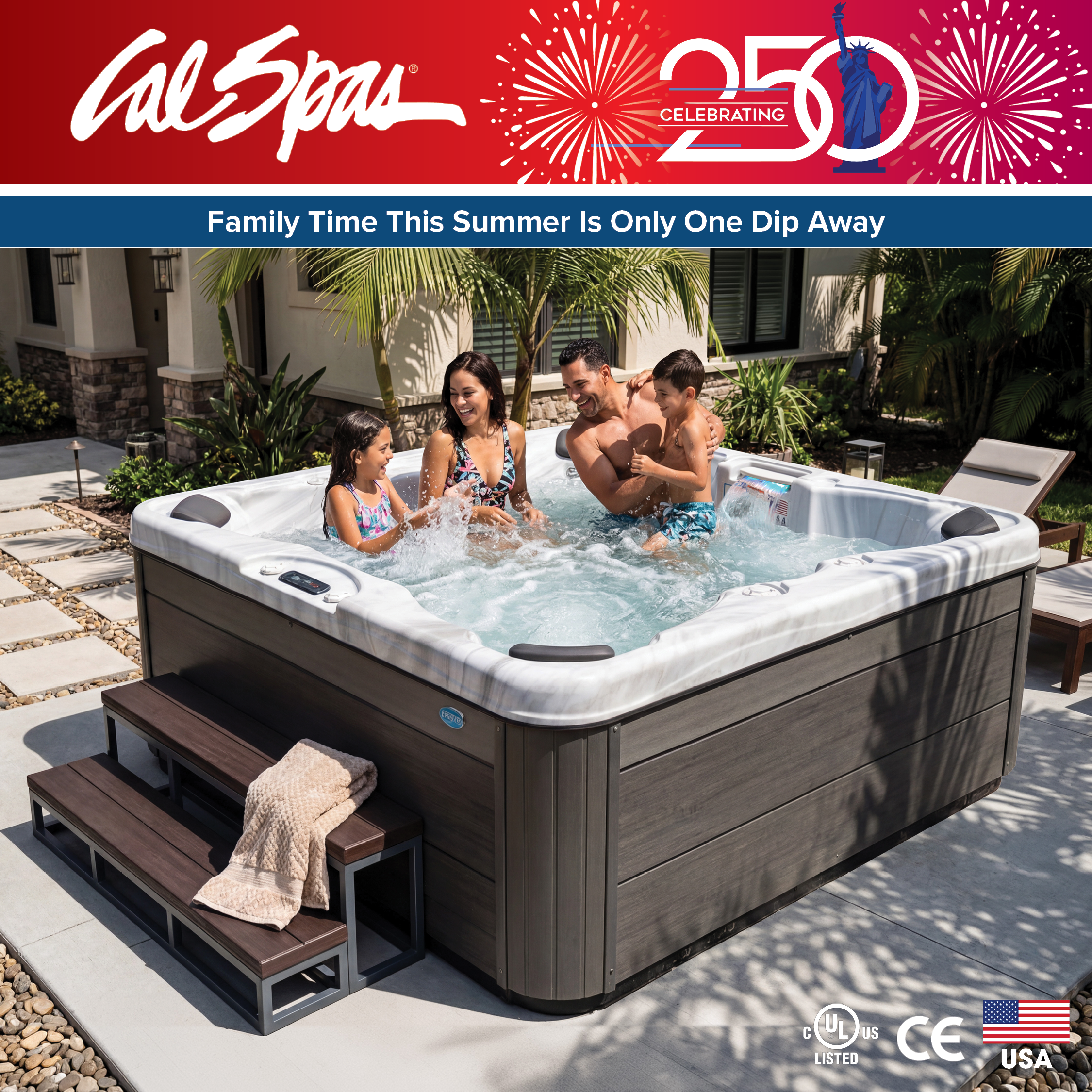 Calspas hot tub being used in a family setting - North Platte